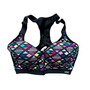 VSX sports bra Victoria secret multi color zip front underwire active sports 32D